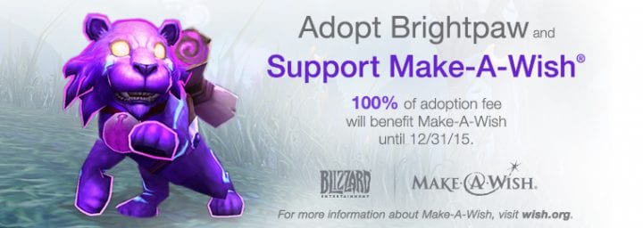 World of Warcraft Brightpaw Pet Make-A-Wish Donation